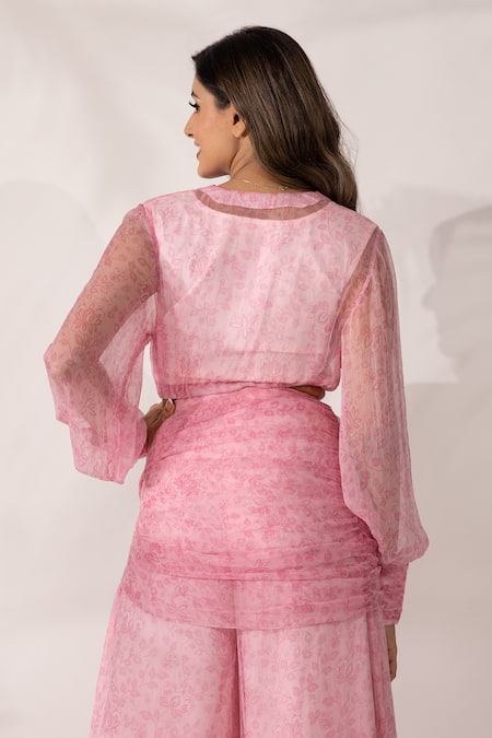 Essay By Sumedha Agrawal Floral Print Chiffon Top 