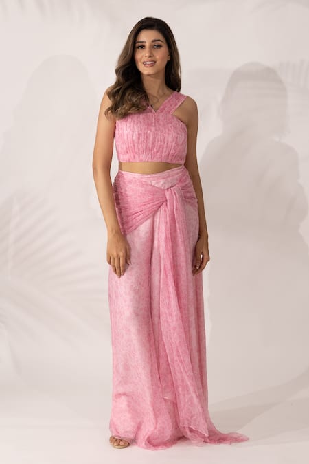 Essay By Sumedha Agrawal Chiffon Top & Pant Set 