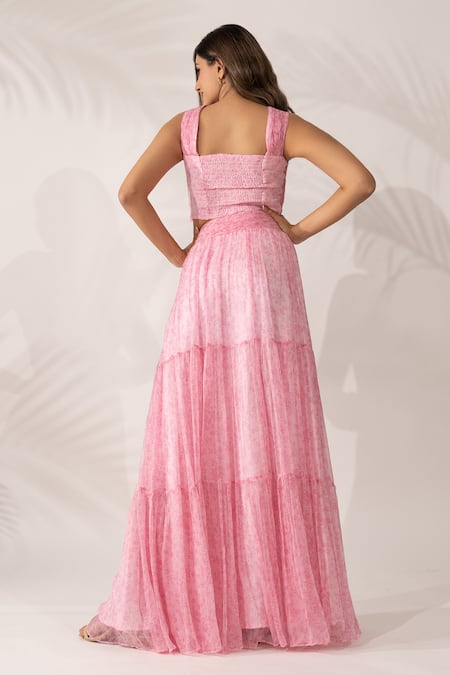 Essay By Sumedha Agrawal Chiffon Top & Skirt Set 