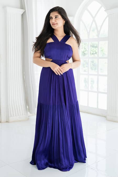 Essay By Sumedha Agrawal Halter Neck Pleated Dress 