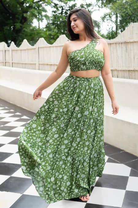 Essay By Sumedha Agrawal Printed Top & Skirt Set 