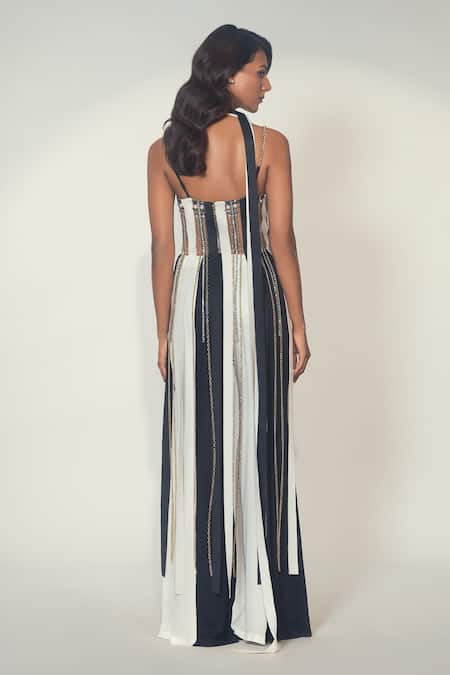 Karn Malhotra Reva Mirror Embellished Corset Pant Set 