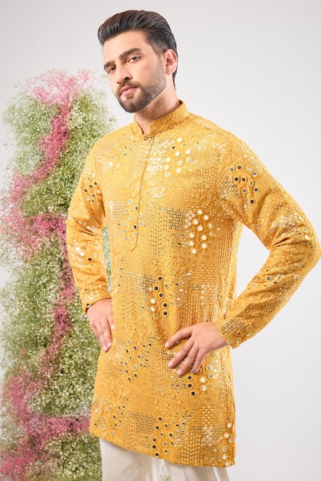 Kasbah Mirror Work Embellished Short Kurta 