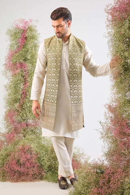 Kasbah Ombre Zari Sequin Long Nehru Jacket 