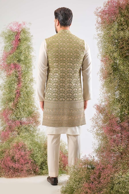 Kasbah Ombre Zari Sequin Long Nehru Jacket 