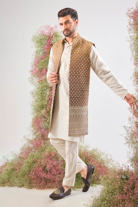 Kasbah Zari Embroidered Nehru Jacket 