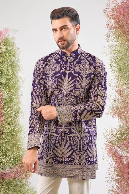 Kasbah Zari Embroidered Silk Kurta 