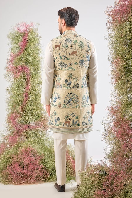 Kasbah Reindeer Pattern Long Nehru Jacket 