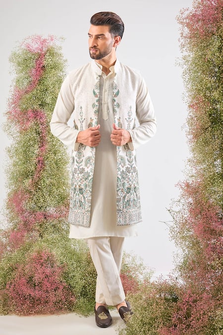 Kasbah Sequined Embroidered Georgette Nehru Jacket 