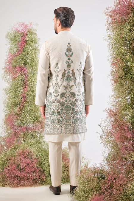 Kasbah Sequined Embroidered Georgette Nehru Jacket 