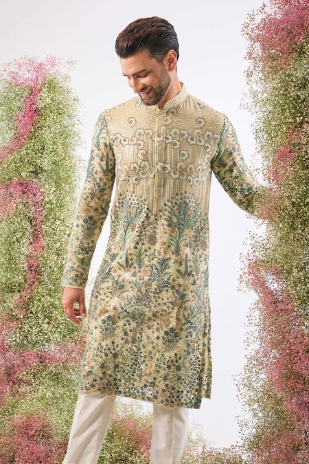 Kasbah Floral Threadwork Georgette Kurta 