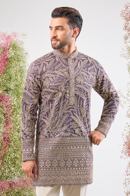 Kasbah Zari Embroidered Silk Kurta 
