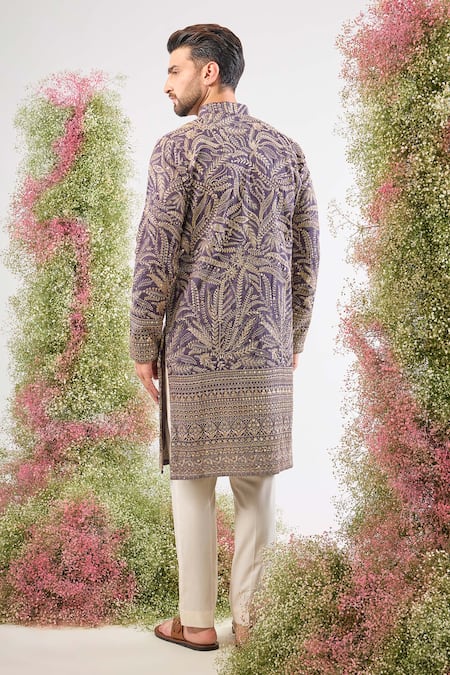 Kasbah Embroidered Zari Silk Kurta  