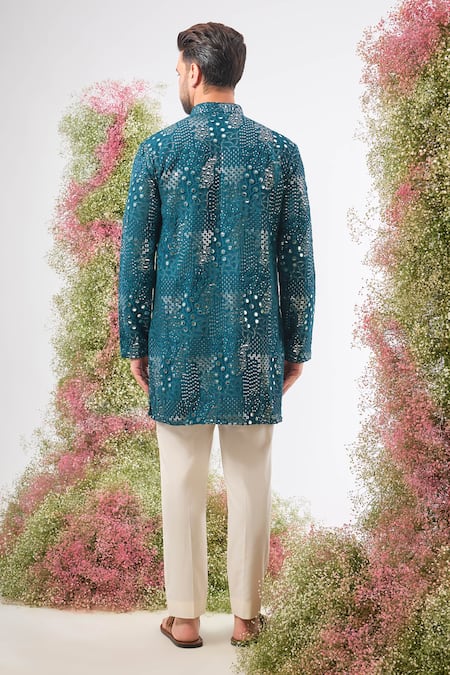 Kasbah Mirror Work Silk Kurta 