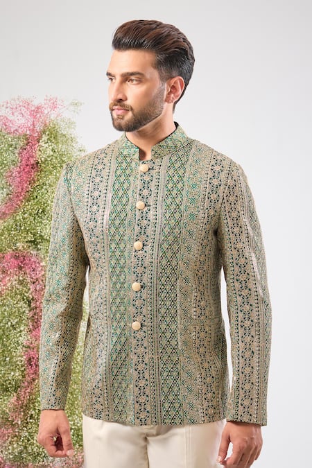 Kasbah Zari Work Georgette Bandhgala  