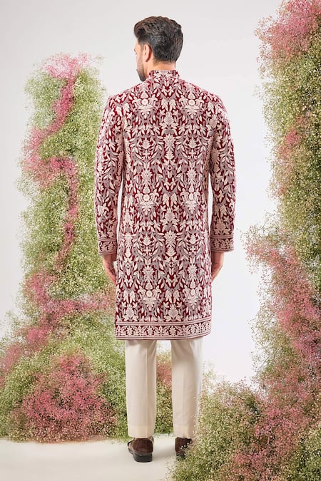 Kasbah Kashmiri Embroidered Velvet Sherwani 