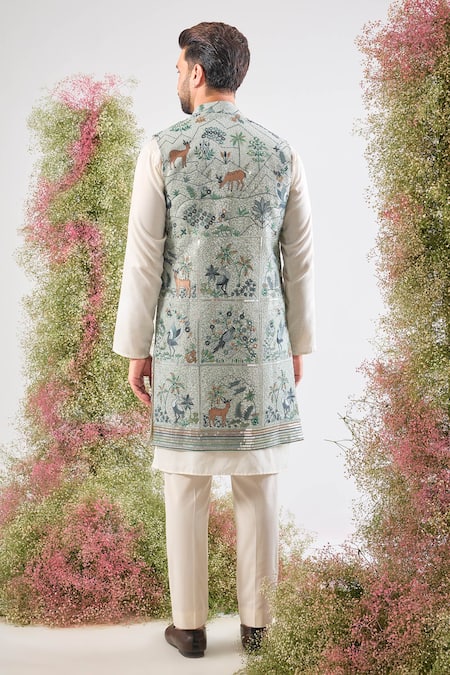 Kasbah Sequin Georgette Embroidered Nehru Jacket 