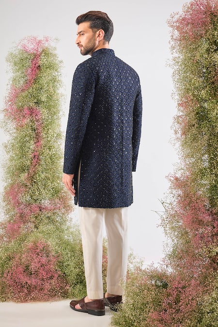 Kasbah Hand Embroidered Silk Sherwani  