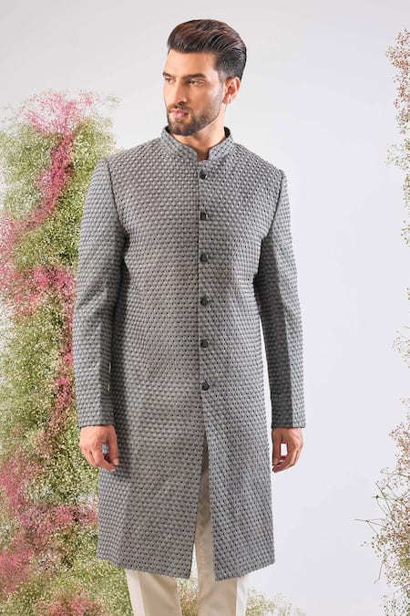 Kasbah Hand Embroidered Silk Sherwani Jacket 