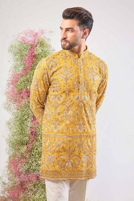 Kasbah Zari Embroidered Georgette Kurta 