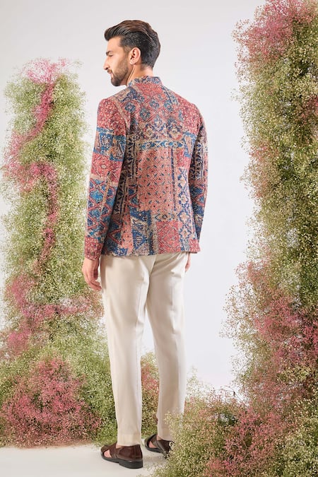 Kasbah Abstract Geometrical Print Bandhgala 