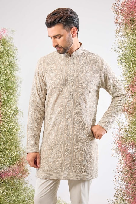 Kasbah Paisley Chikankari Embroidered Kurta 