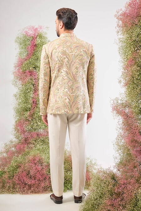 Kasbah Floral Embroidered Silk Bandhgala 