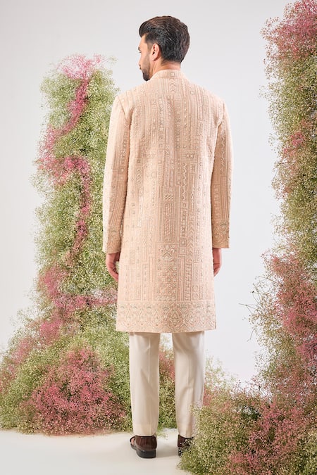 Kasbah Geometrical Embroidered Sherwani Jacket 