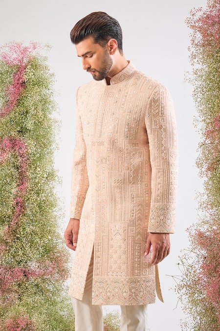 Kasbah Geometrical Embroidered Sherwani Jacket 