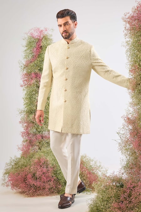 Kasbah Thread Work Embroidered Sherwani Jacket 