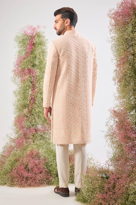 Kasbah Hand Embroidered Georgette Sherwani 