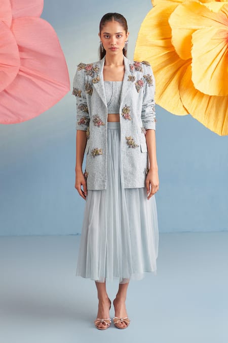 Parul And Preyanka Charlotte Jacket Skirt Set 