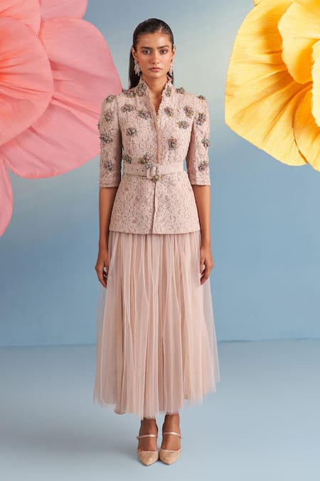 Parul And Preyanka Serena Jacket Skirt Set 