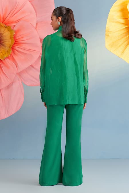 Parul And Preyanka Mia Embroidered Shirt Pant Set 