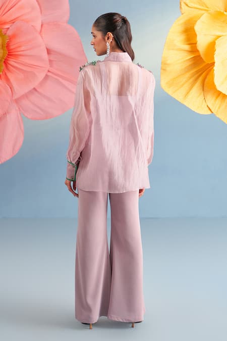 Parul And Preyanka Mia Embroidered Shirt Pant Set 