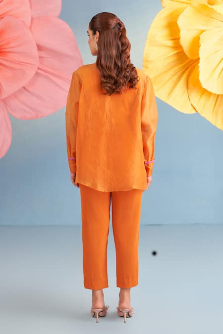 Parul And Preyanka Chloe Embroidered Shirt Pant Set 