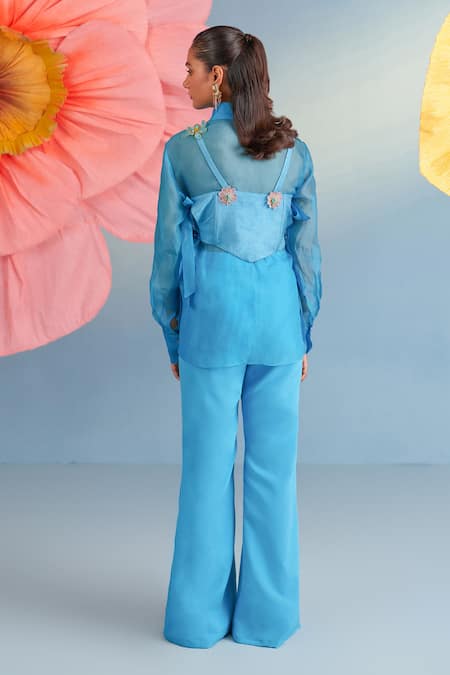 Parul And Preyanka Embroidered Bolero & Pant Set 