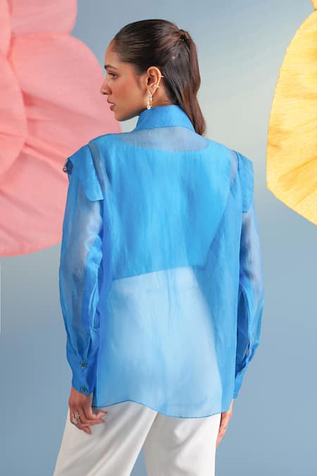 Parul And Preyanka Iris Dragonfly Embroidered Shirt 