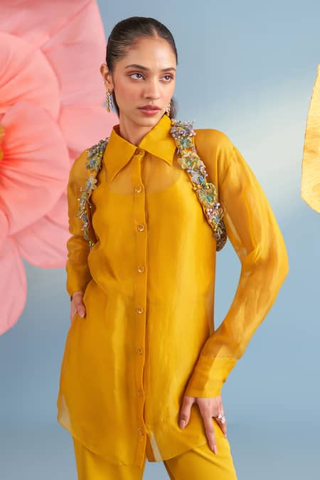 Parul And Preyanka Noa Shirt & Embroidered Bolero Set  