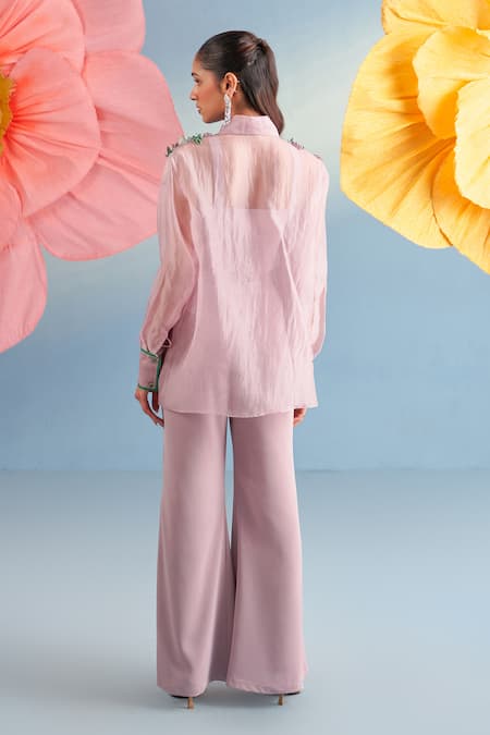 Parul And Preyanka Rosie Embroidered Yoke Shirt 