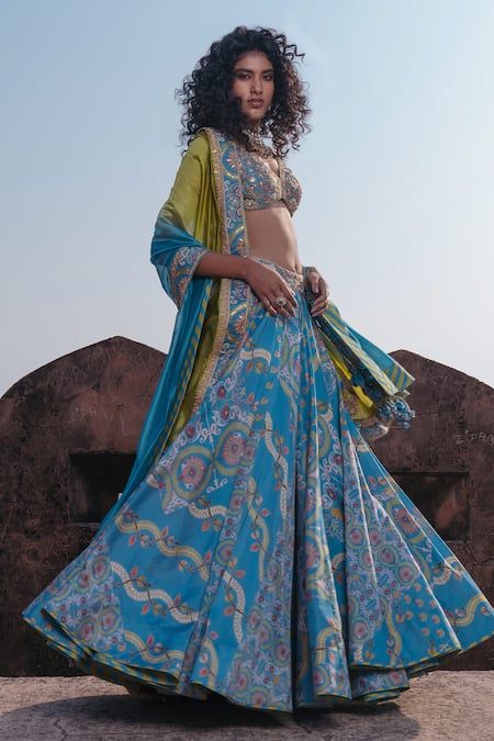 Punit Balana Noor Floral Print Lehenga Set 