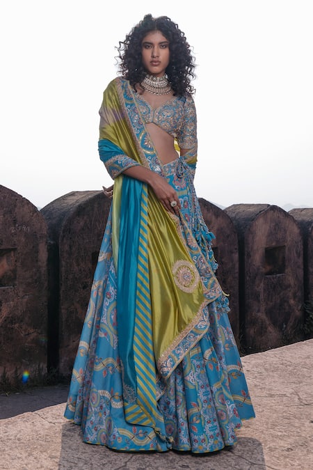 Punit Balana Noor Floral Print Lehenga Set 