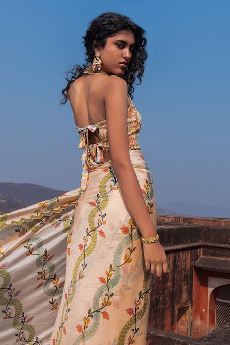 Punit Balana Printed Saree With Blouse 