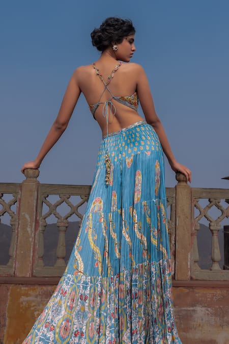 Punit Balana Printed & Embroidered Maxi Dress 