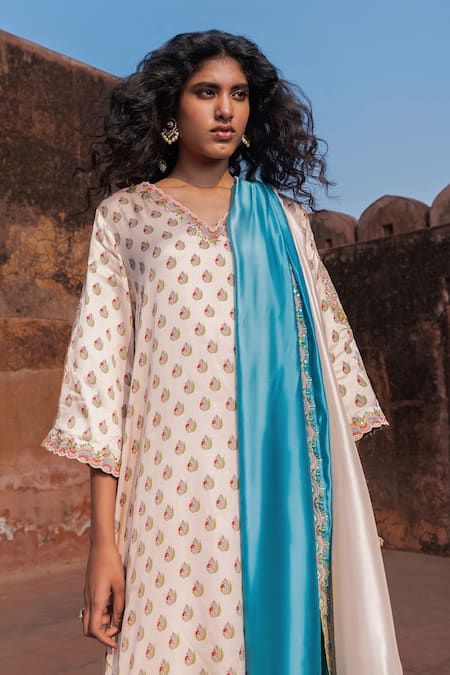 Punit Balana Floral Print Kaftan Kurta Set 