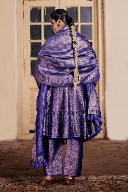 Safaa Zareen Woven Anarkali Set 