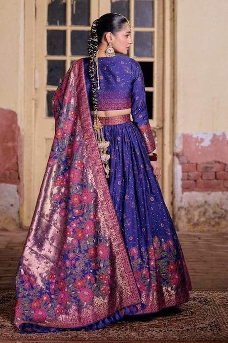 Safaa Shab-E-Gul Floral Woven Lehenga Set 