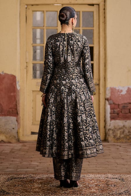 Safaa Surmai Floral Woven Anarkali Set 