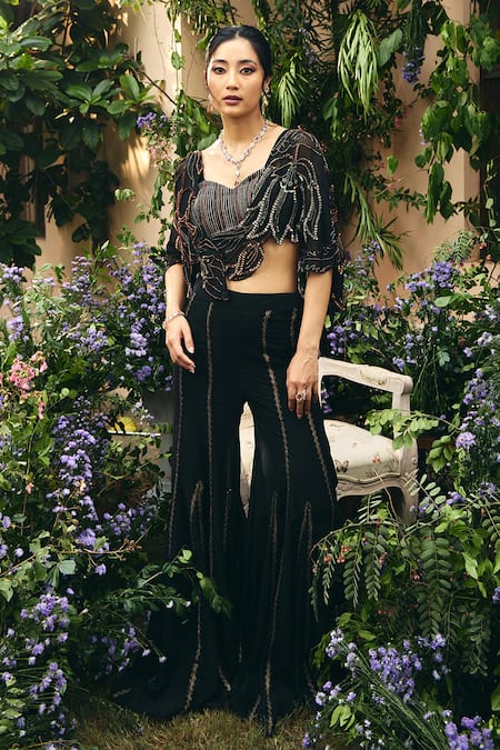 Shreeka Hand Embroidered Cape Pant Set 