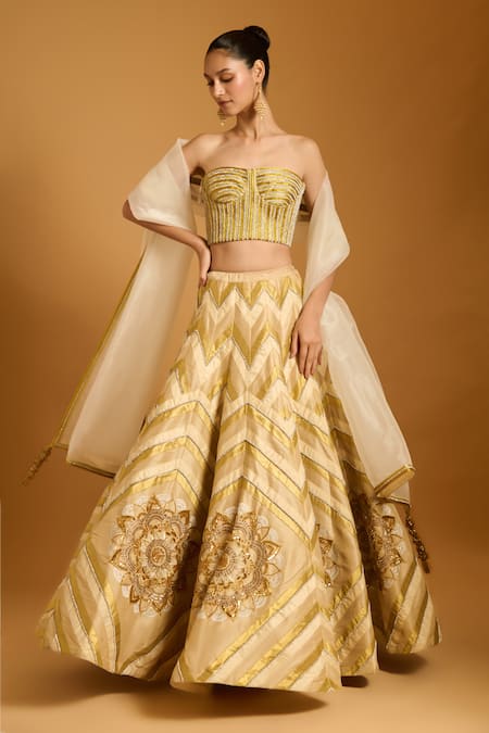 Siddartha Tytler Chevron Pattern Lehenga Set 